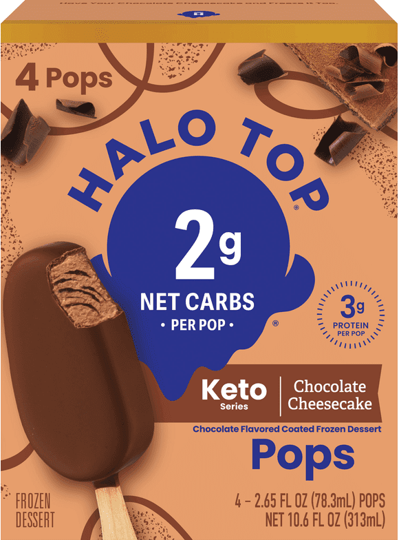 Halo Top Keto Chocolate Cheesecake Frozen Dessert Pops, 10.6 fl oz 4 Pack