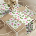 thumbnail image 2 of Ambesonne Tropical Table Runner & Placemats, Pink Hibiscus Palm, Placemat 4 pcs + Runner 16"x72", Green Pink and White, 2 of 2