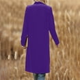 thumbnail image 5 of Oksale Velvet Trench Coat for Women Casual Open Front Cardigan Full Length Overcoat Loose Long Sleeve Outerwear Soft Comfortbale Fall Jackets Purple S, 5 of 7