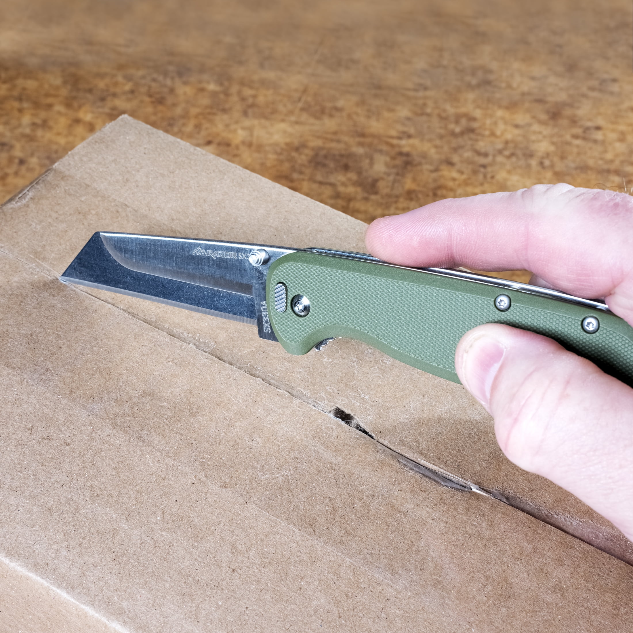 Outdoor Edge Razor SX3 Moss Green Replaceable Blade Carry Knife
