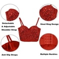 thumbnail image 5 of Abomasnow Women's Rhinestone Crystal Bustier Crop Top Casual Comfort Punk Club Party Corset Tops, 5 of 8