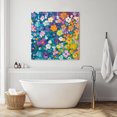 thumbnail image 3 of Colorful Spring Floral Wall Art Painting on Canvas, Modern Oil Painting Abstract Art Canvas Art Home Prints Wall Art Framed Modern Artwork for Living Room Bedroom Wall Decor 12x12in, 3 of 9