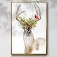 thumbnail image 2 of Holiday Deer I - Framed Gallery Wrapped Holiday Canvas - 27 x 41 - Gold Frame, 2 of 8
