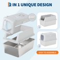 thumbnail image 5 of Stainless Steel Cat Litter Box with Lid, XL Extra Large Covered Metal Litter Box for Big Cats, Removable&Enclosed Design,Non-Stick&Odor-Resistant, Easy Clean, Includes Scoop&Litter Collecting Mat, 5 of 8