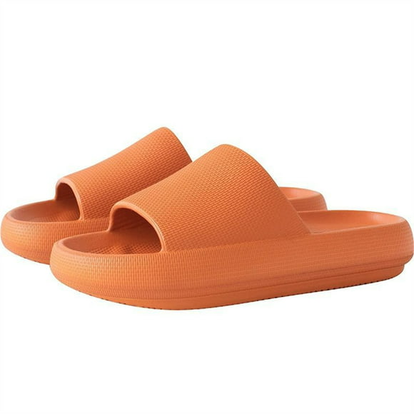 Women's Feather recovery pillow cloud Comfort slides sandal (Orange, 40-41)