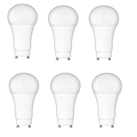 Sunlite LED A19 Light Bulb, 14 Watts (100W Equivalent), GU24 Twist and Lock Base, Dimmable,UL Listed, 5000K Super White, 6-Pack