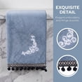 thumbnail image 3 of Unique Bargains Boho Embroidery Coral Fleece Hand Towels Blue 2pk, 3 of 8