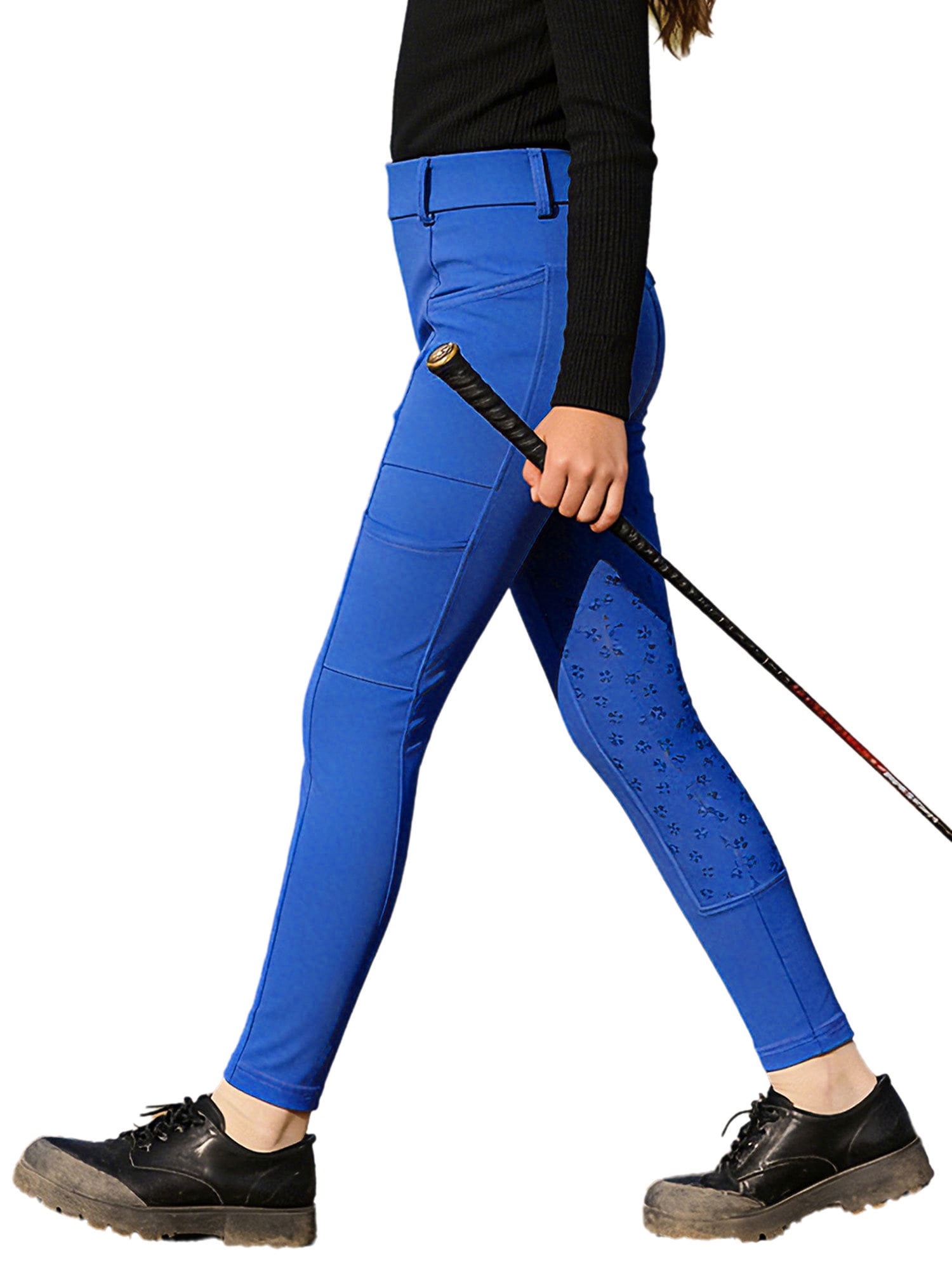Haitryli Girls Kids Riding Pants Horse Equestrian Breeches Horse Schooling Tights Full Seat Blue 16