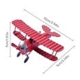 thumbnail image 3 of Vintage Iron Biplane Model Decor, Yellow Retro Metal Airplane Figurine, 1 Piece Handcrafted Decorative Ornament for Home Living Room Bedroom Bookshelf Desktop Office Vintage Style Decoration, 3 of 9