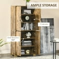 thumbnail image 4 of HOMCOM Armoire de Rangement Rustique Bibliothèque avec 4 Tablettes, Brun Rustique, 4 of 10