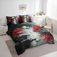 thumbnail image 3 of jejeloiu Red Cherry Blossoms Twin Bedding Sets 7-Piece,Fuji Mountain Bedding Comforter Set,Japanese Style Sheet Sets For Adult,Breathable Home Decor Reversible, 3 of 8