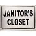 thumbnail image 1 of JANITOR'S Closet Sign (Silver- Brush Aluminium, 7X10,Rust Free-Aluminium)- Napoli Argento LINE (ref-2201), 1 of 4