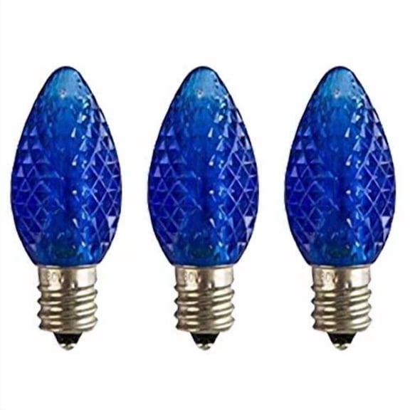 Sival C7 Bulb E12 Candelabra Base 130V 0.37W Ul 3 Leds Blue (Pack Of 3)