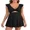 Black, variant on Sociala Maternity Ribbed One Piece Swimsuit Ruffle Twist Front Bathing Suit Retro Ruffle Swimwear