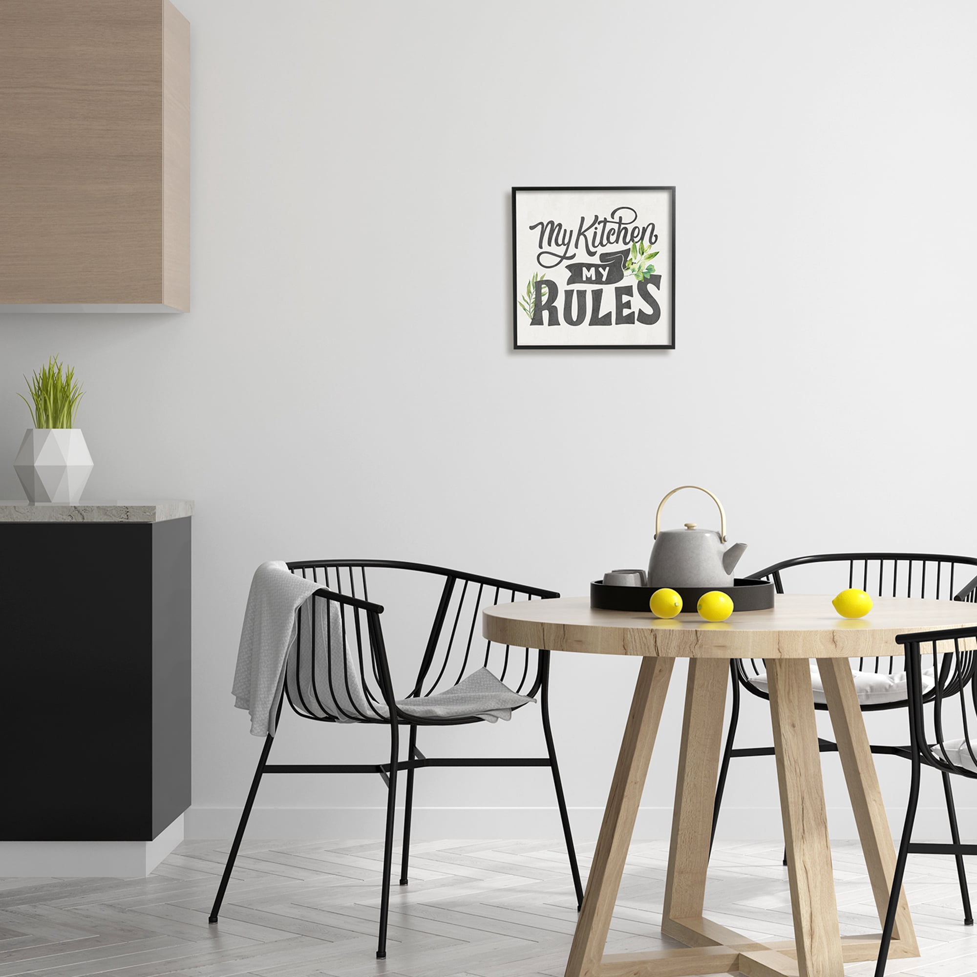 Stupell Industries Retro My Kitchen Rules Food & Beverage Painting Black Framed Art Print Wall Art, 12 x 12