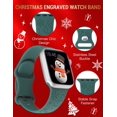 thumbnail image 2 of Wearlizer Christmas Engraved Band Compatible with Apple Watch Band 38mm 40mm 41mm 42mm 44mm 45mm 49mm Women Men, Silicone Snowman Santa Claus Holidays Strap for iWatch Series Ultra SE 9 8 6 5 4 3 2 1, 2 of 6