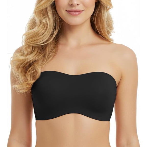 Strapless Bras for Women - Wireless Seamless, No Underwire - Full Coverage, Square Neck - Adjustable Supportive Bra