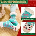 thumbnail image 4 of Kids Boys Girls Warm Slipper Socks Cute Animal Soft Thicken Winter Thermal Fleece Fuzzy Non-Skid Children Home Socks 1Pairs, 4 of 5