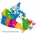 thumbnail image 2 of Colorful Canada Map with Wall Decal by Wallmonkeys Peel and Stick Graphic (36 in W x 31 in H) WM332327, 2 of 4