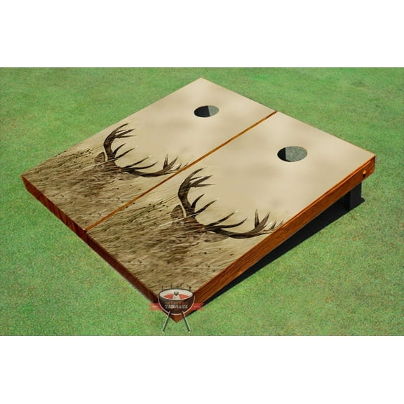 Deer In Tall Grass Themed Cornhole Boards