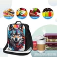 thumbnail image 4 of Logiee Tie-Dye Wolf Head Print Insulated Lunch Bag for Women/Men, Reusable Lunch Box for Office Work School Picnic Beach,Leakproof Freezable Cooler Bag with Shoulder Strap, 4 of 7