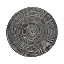 1Pc Non Slip Heat Resistant Cotton Circle Table Mats,Round Braided Placemats Woven Placemats,15 inch Vintage Round Table Placemat,Washable Round Placemats for Kitchen Dining Table Decor,Black