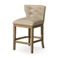 thumbnail image 1 of Maven Lane Hugo Counter Stool, Weathered Oak Finish w/ Avanti Bone Vegan Leather, 1 of 6