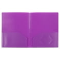 thumbnail image 4 of JAM Paper Heavy Duty Plastic Two Pocket Presentation Folders, Purple, 6 pack, 4 of 5