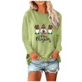 thumbnail image 1 of Holiday Time T-Shirts Femmes Drôle Xmas Graphique Col Rond Chandails en Molleton Léger Chandail Tops Tunique Décontractée Manches Longues Blouse 02-Rose TTTG, 1 of 5