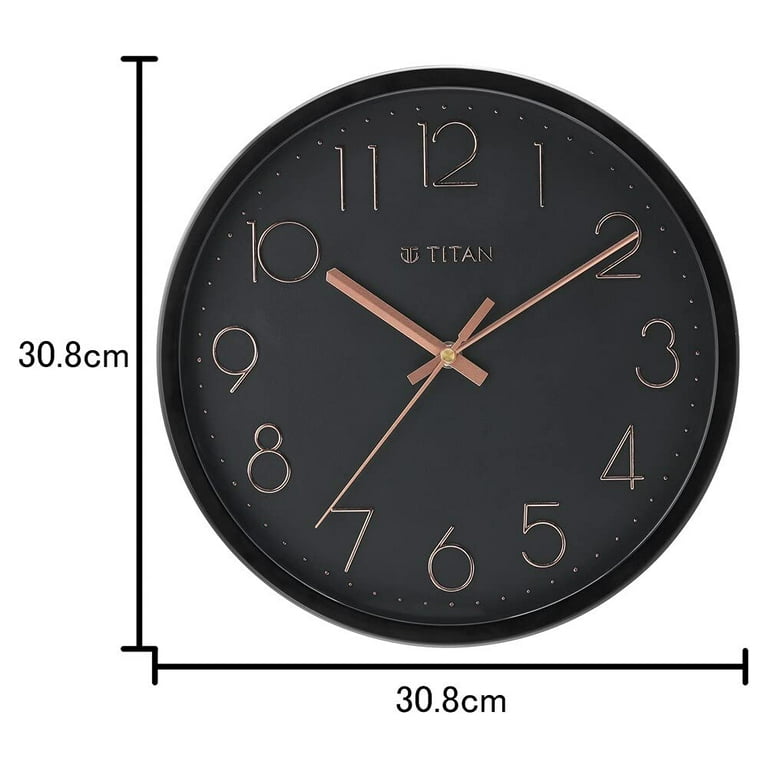 Titan Plastic Classic Wall Clock with Embossed Numerals ( 30.8 cm 