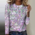 thumbnail image 2 of Blouses for women dressy casual Polyester,Spandex Soft Clothing XXXXXL Purple womens blouses, 2 of 3