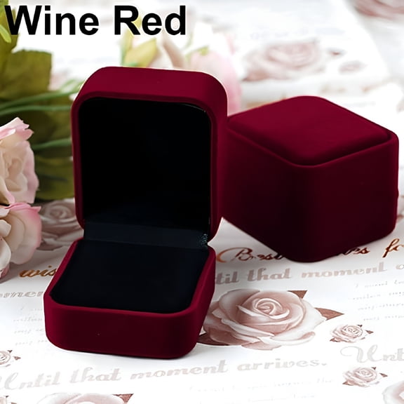 LAMIRO Velvet Jewelry Necklace Ring Earring Display Storage Organizer Box Case Gift Box Gold Velvet