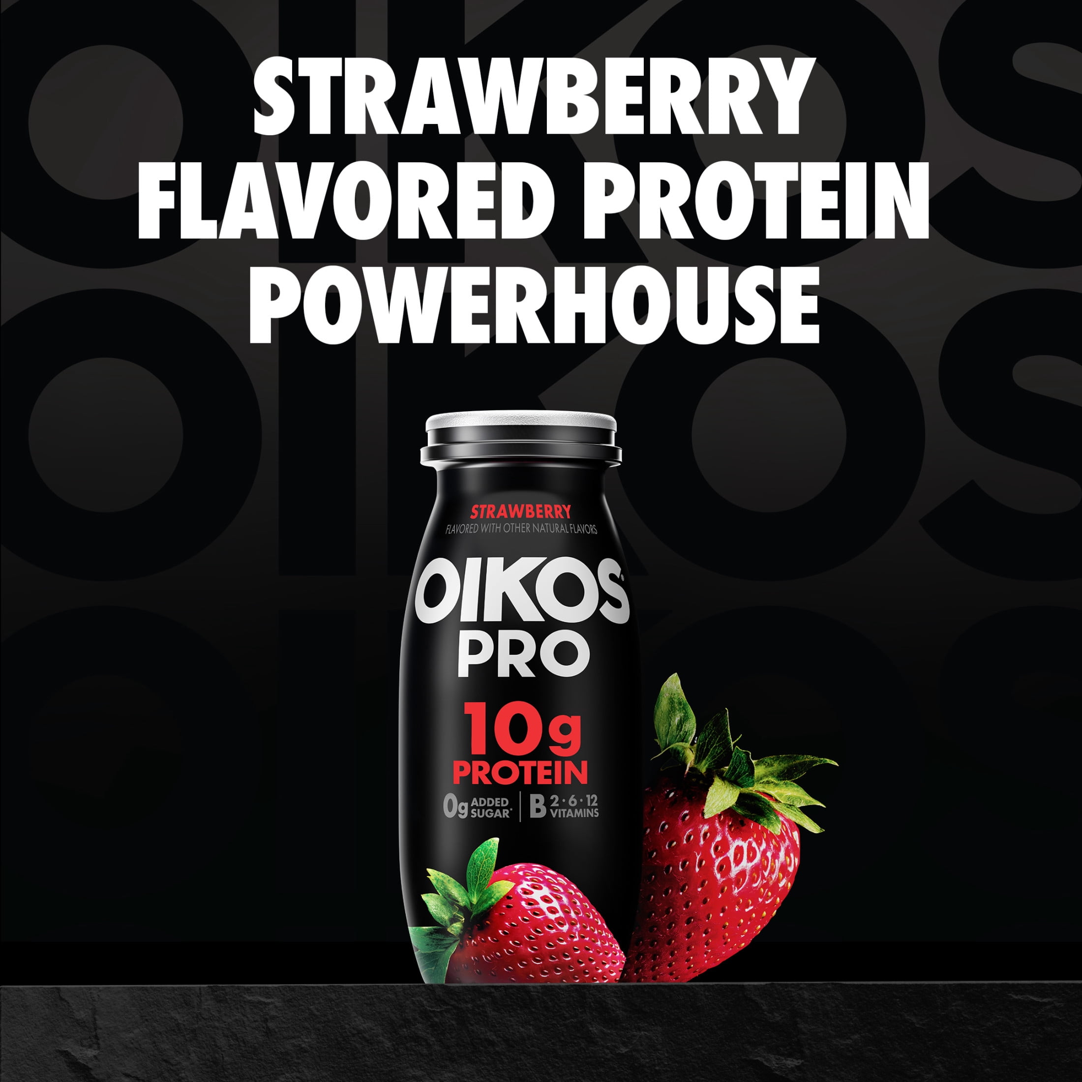 Oikos Pro Shots 10g Protein, Strawberry Cultured Dairy Drinks Bottles, 3.1 fl oz, 6 Count​