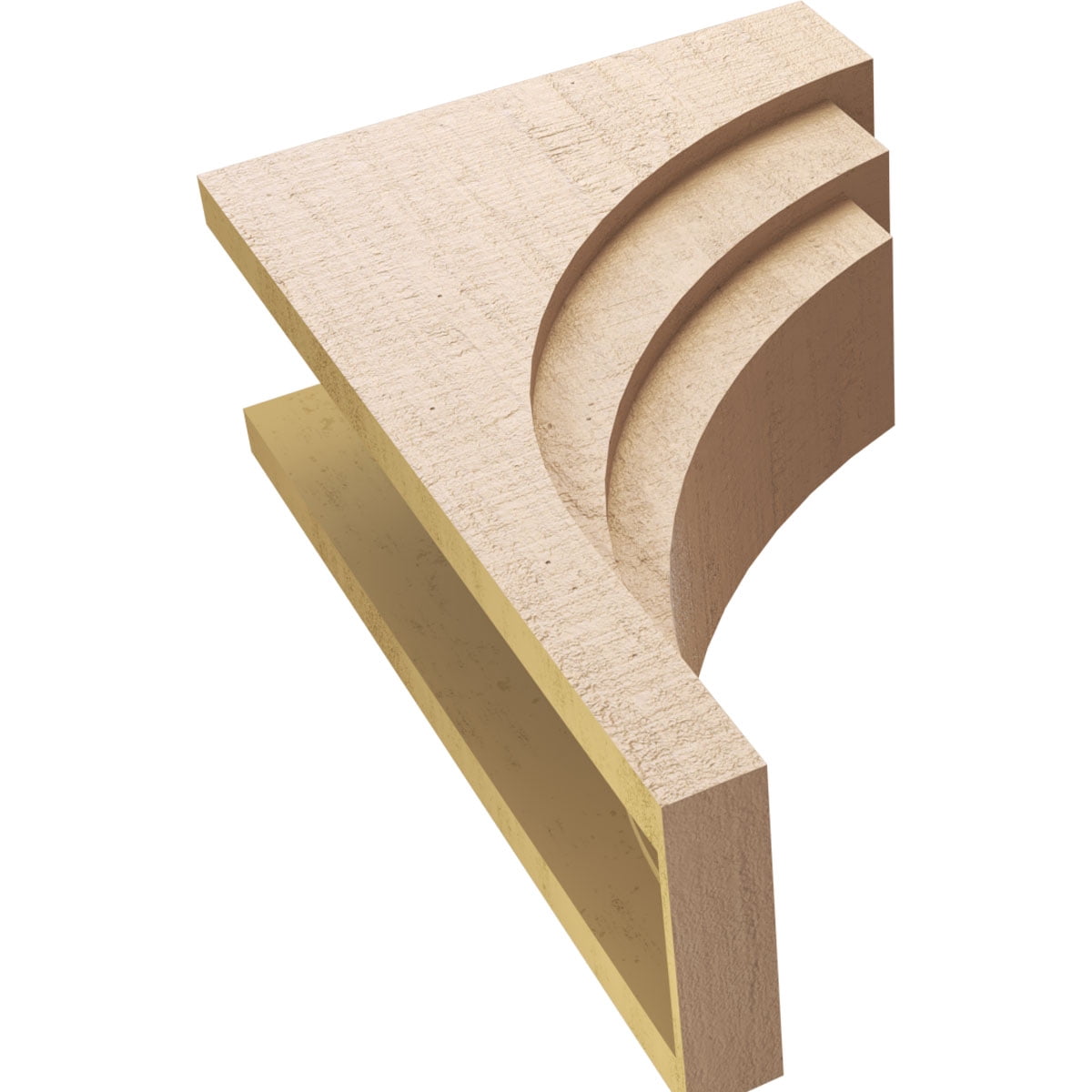 12"W x 24"D x 36"H Classic Rockford Rough Cedar Woodgrain TimberThane Corbel, Primed Tan