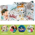 thumbnail image 3 of KAINSY Personalized Safari Adventure Toddler Nap Mat - Custom Name Slumber Bag with Cute Jungle Animals, Soft and Cozy Sleeping Bag for Kids, Perfect for Daycare, Preschool, and Wild Naptime Fun, 3 of 8