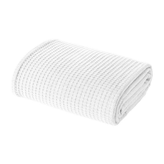 Modern Threads Thermal Waffle Weave White Cotton Bed Blanket, King