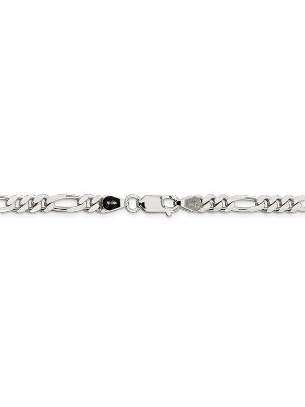 925 Sterling Silver 10.75mm Figaro Chain 22 Inch