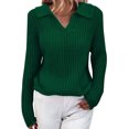 thumbnail image 1 of Women's Knitted Sweater, Fashion Slim Women's Lapel Sweater Comfortable For Home Office, 1 of 5