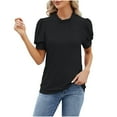 thumbnail image 4 of Fesfesfes T Shirts for Womens Fashion Print Tops Short Sleeve Shirts Workwear Blouse Crewneck T-Shirt Tops Workout Tops for Women Short Sleeve S(US:4), 4 of 5