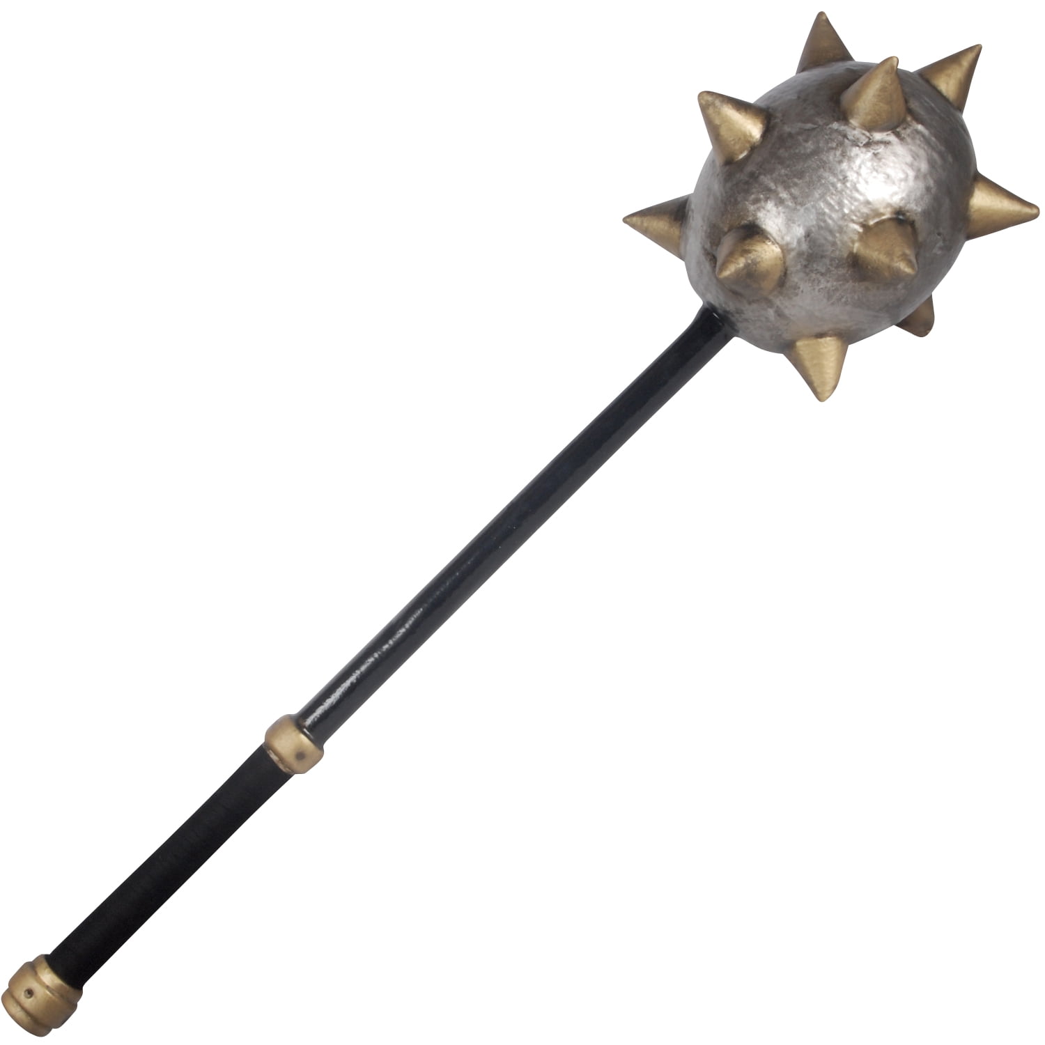 Star Power LARP Heavy Duty Foam Mace, Black Silver Gold, 35"