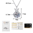 thumbnail image 2 of Leander women's water blessing bag pendant necklace featuring 1.0 carat of lab-grown diamonds, VVS clarity D color moissanite, and 925 sterling silver plated with white gold., 2 of 6