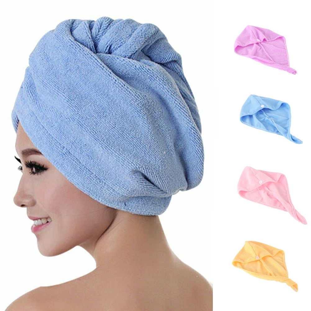 Hair Towel Quick Dry Microfiber Drying Turban Twist Bath Spa Hair Wrap Hat Cap 