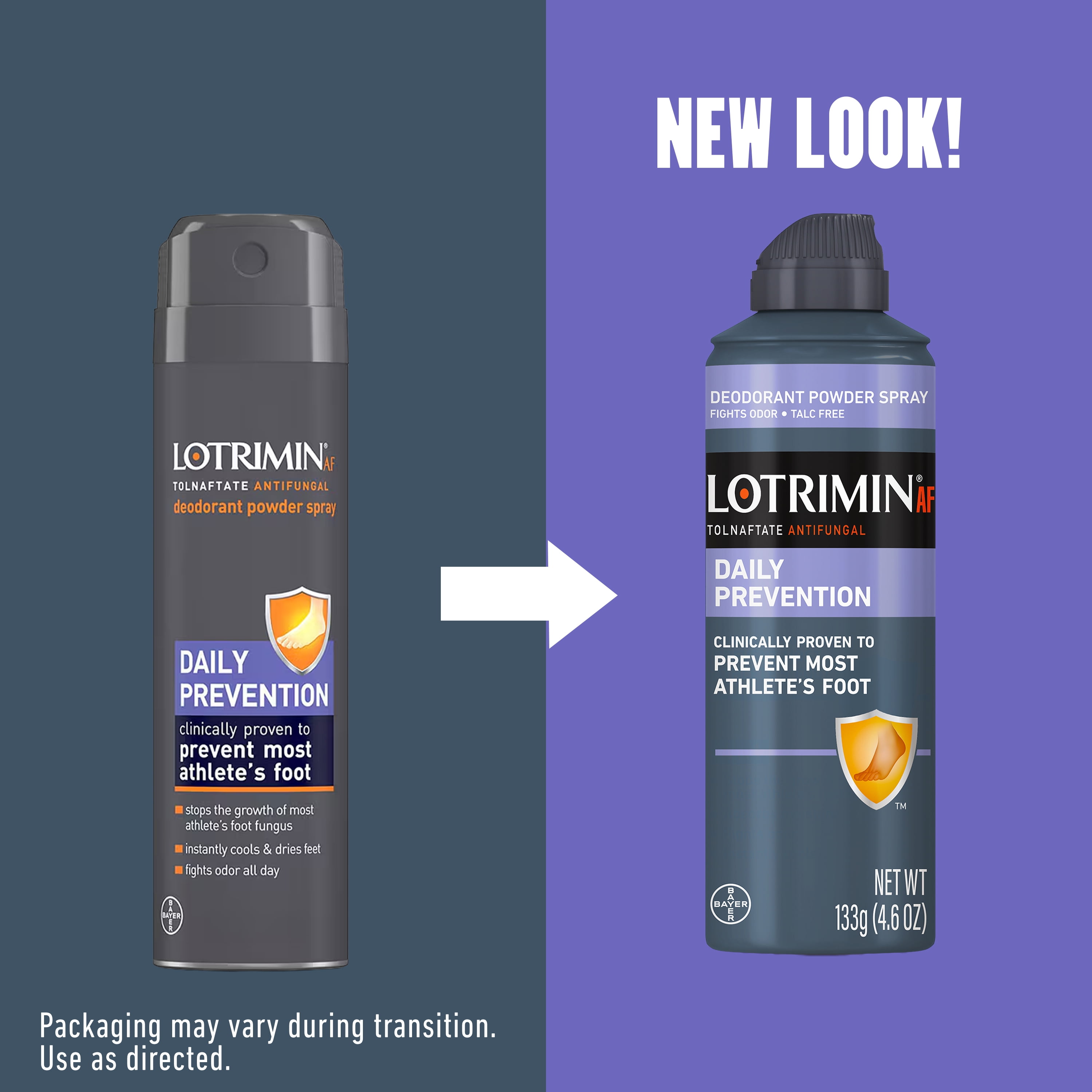 (3 pack) Lotrimin AF Athlete's Foot Daily Prevention Deodorant Powder Spray, 4.6 Oz (Packaging may vary)