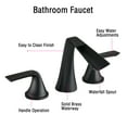 thumbnail image 5 of Proox Three-Holes Double handles Widespread Waterfall Bathroom Sink Faucet, 5 of 7
