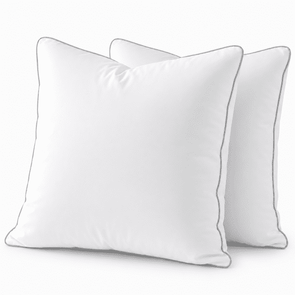 Sormag 18x18 Pillow Inserts 2 Pack, Hypoallergenic Throw Square Euro Decorative Insert Set of 2, Fluffy Stuffer Filler Pillow for Bed, Sofa Couch