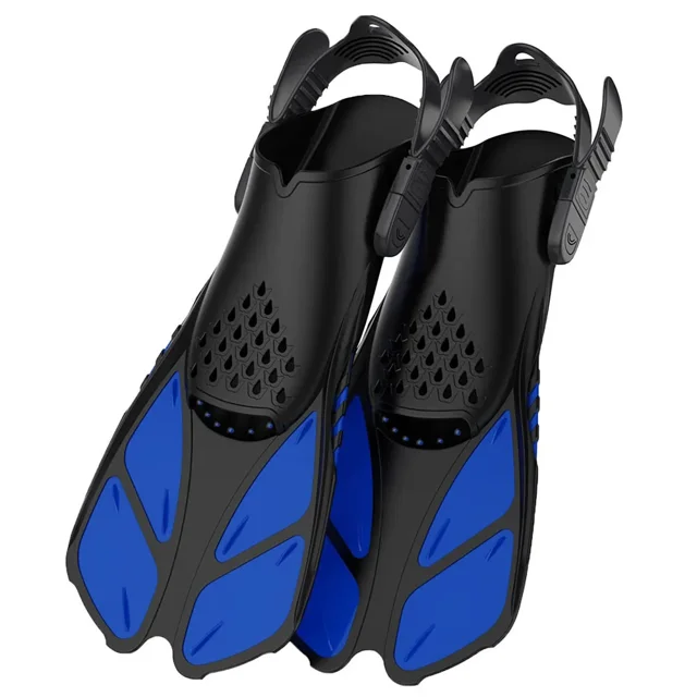 Palmes de Plongée en Silicone Durables Talon Ouvert Légères Boucles Réglables pour Sports Nautiques
