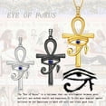 thumbnail image 3 of 925 Sterling Silver Ankh Cross Blue Eye of Horus Necklace Pendant Gift for Women Mens Hipunk, 3 of 8