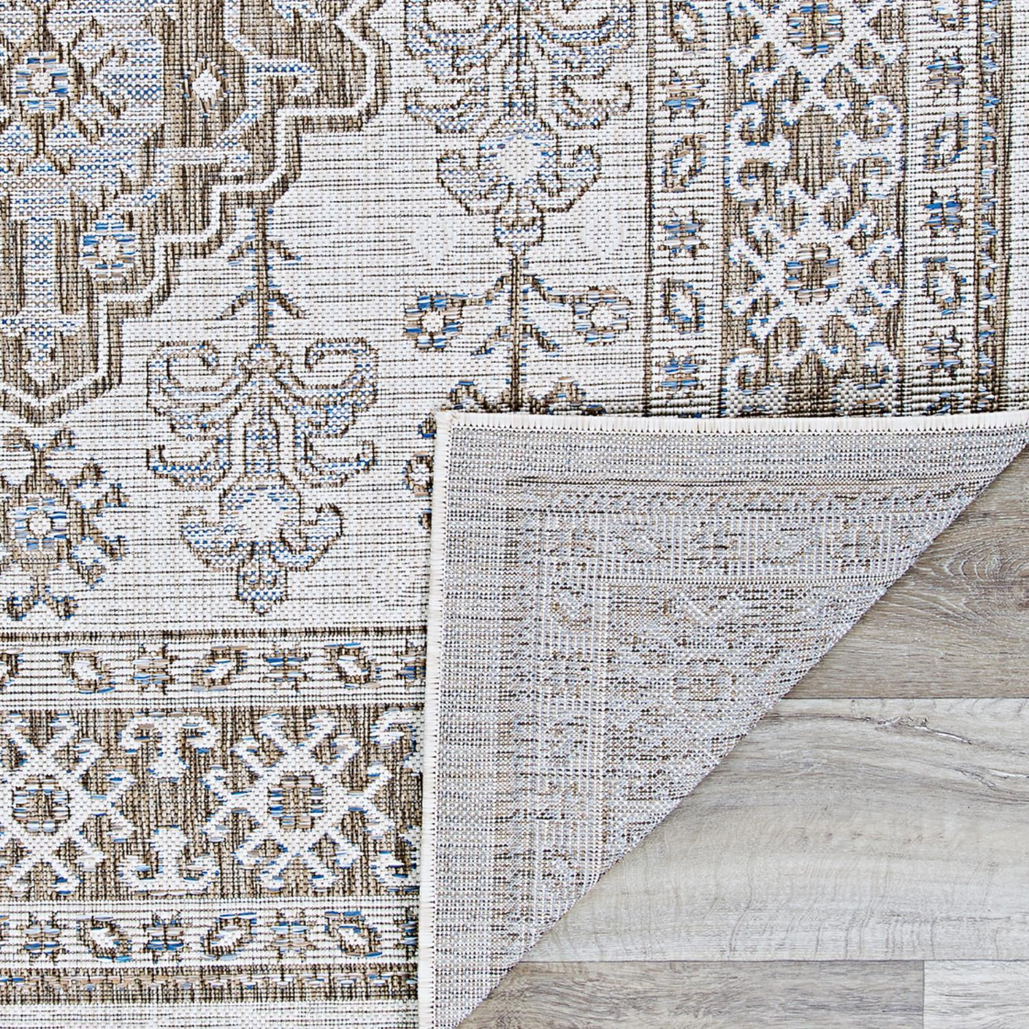 Couristan Charm Woodburn Ivory-Sand Indoor / Outdoor Area Rug, 7'10" Round