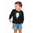 thumbnail image 6 of Tstars Youth Tuxedo Long Sleeve Shirt - Kids Printed Suit with Bow Tie Graphic Tee for Weddings, Parties & Halloween Large Black, 6 of 7