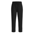 thumbnail image 5 of Mifsaly Linen Blend Pants for Women Side Lace Stripe High Waisted Summer Pant Lightweight Breathable Loose Casual Everyday Wear Outfits with Pockets Black,S, 5 of 7